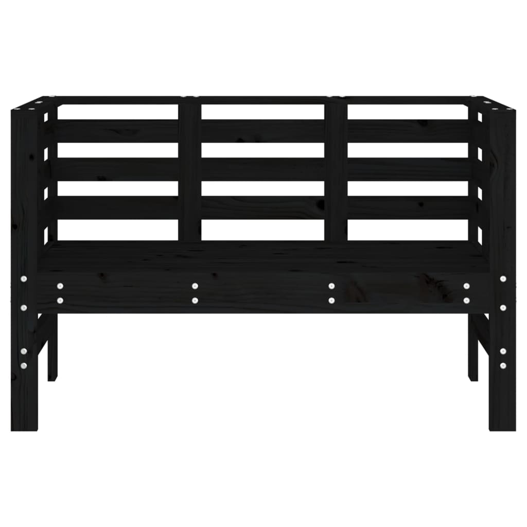 vidaXL Garden Bench Black 111.5x53x71 cm Solid Wood Pine