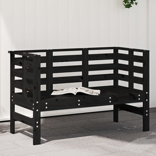 vidaXL Garden Bench Black 111.5x53x71 cm Solid Wood Pine