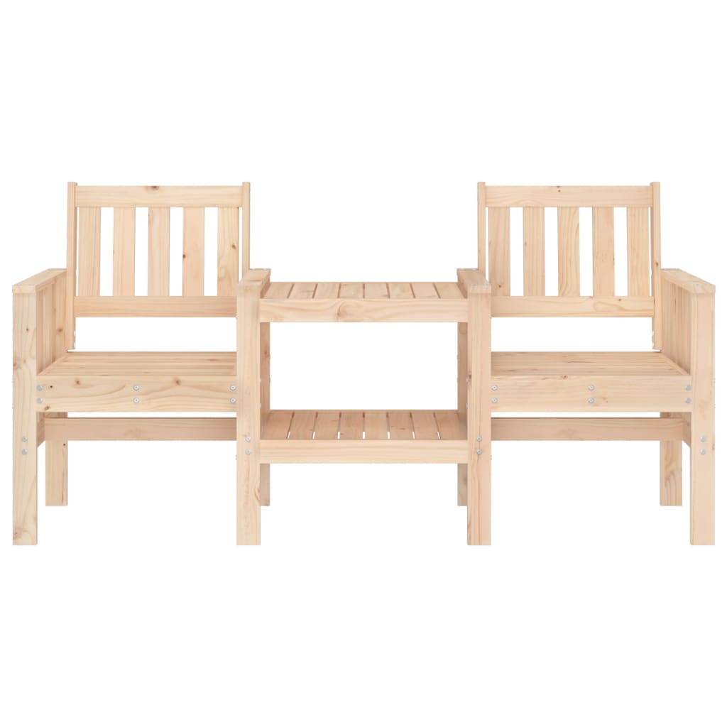 vidaXL Garden Bench with Table 2-Seater Solid Wood Pine