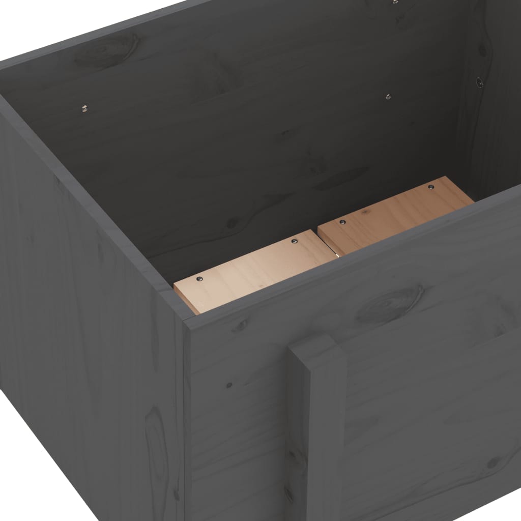 Garden Planter Grey 62x50x57 cm Solid Wood Pine