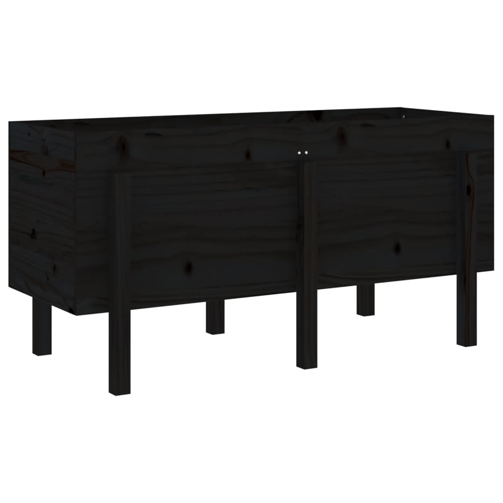 vidaXL Garden Raised Bed Black 121x50x57 cm Solid Wood Pine