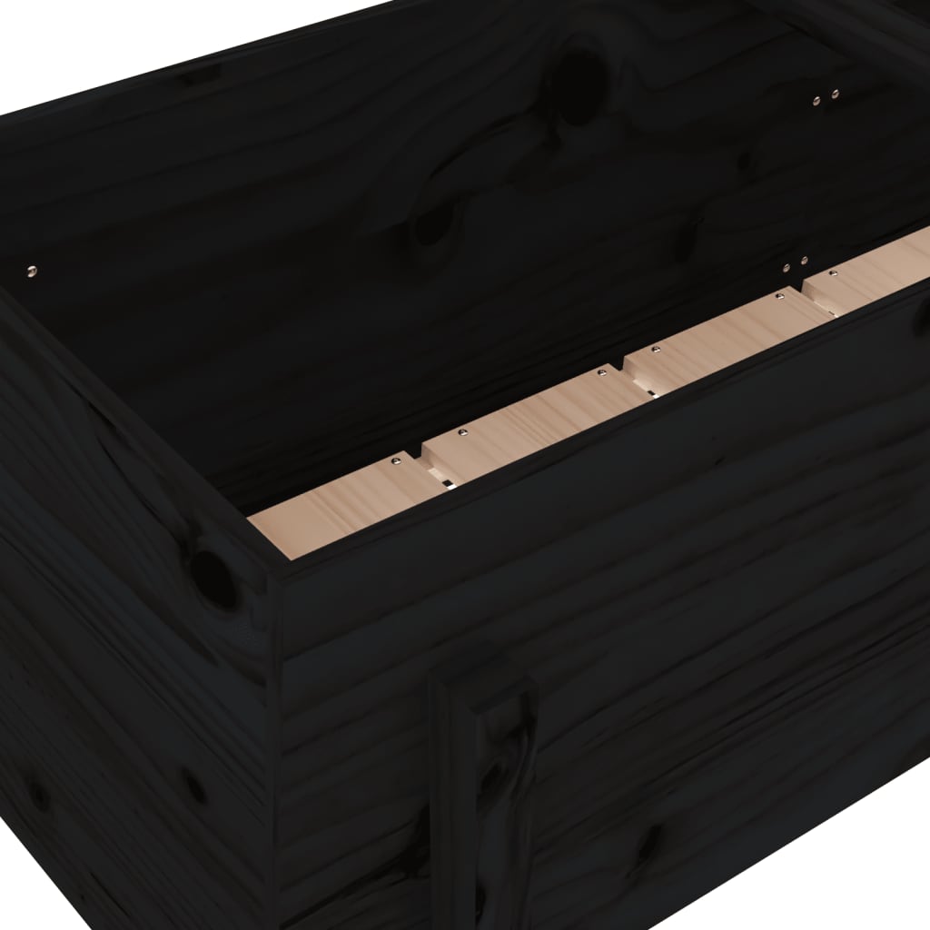 vidaXL Garden Raised Bed Black 121x50x57 cm Solid Wood Pine