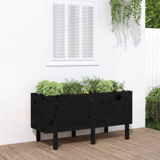 vidaXL Garden Raised Bed Black 121x50x57 cm Solid Wood Pine