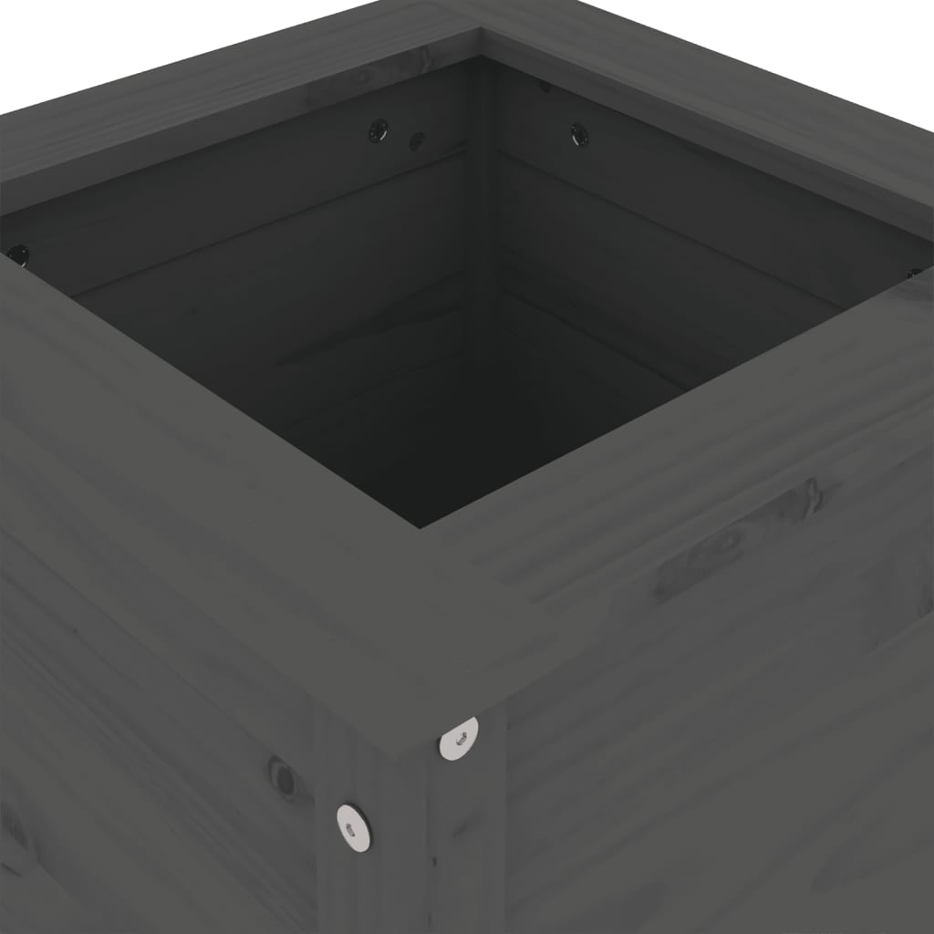 vidaXL Garden Planter Grey 40x40x78 cm Solid Wood Pine