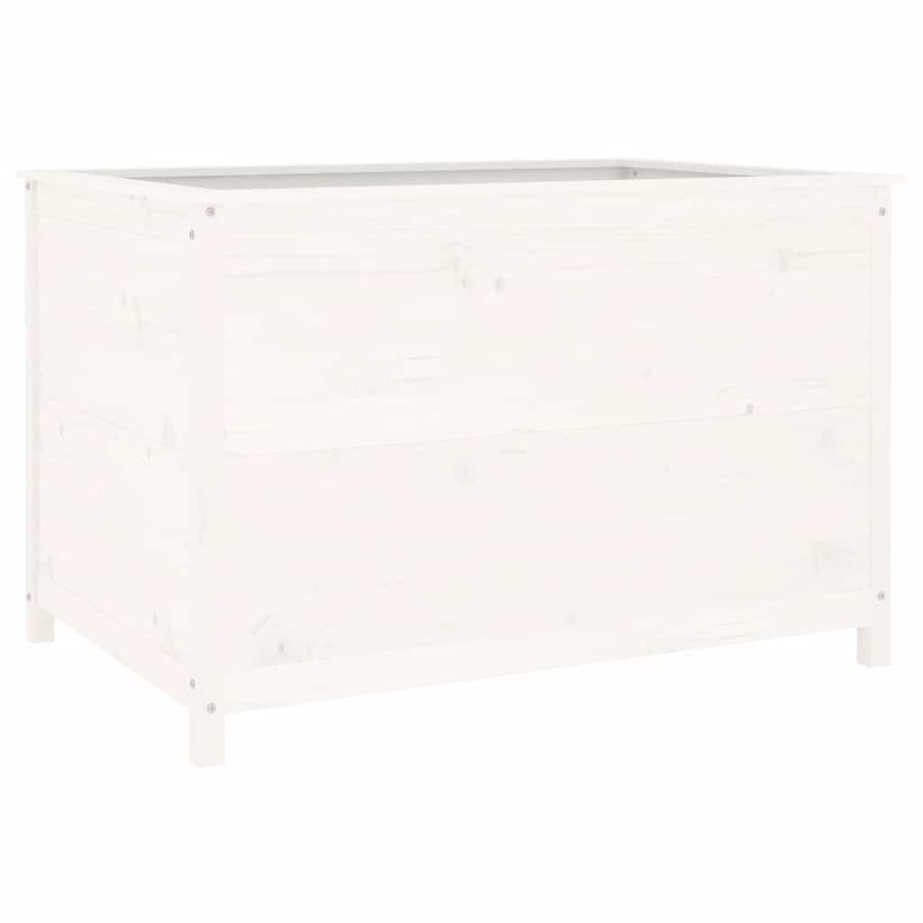 Garden Raised Bed White 119.5x82.5x78 cm Solid Wood Pine