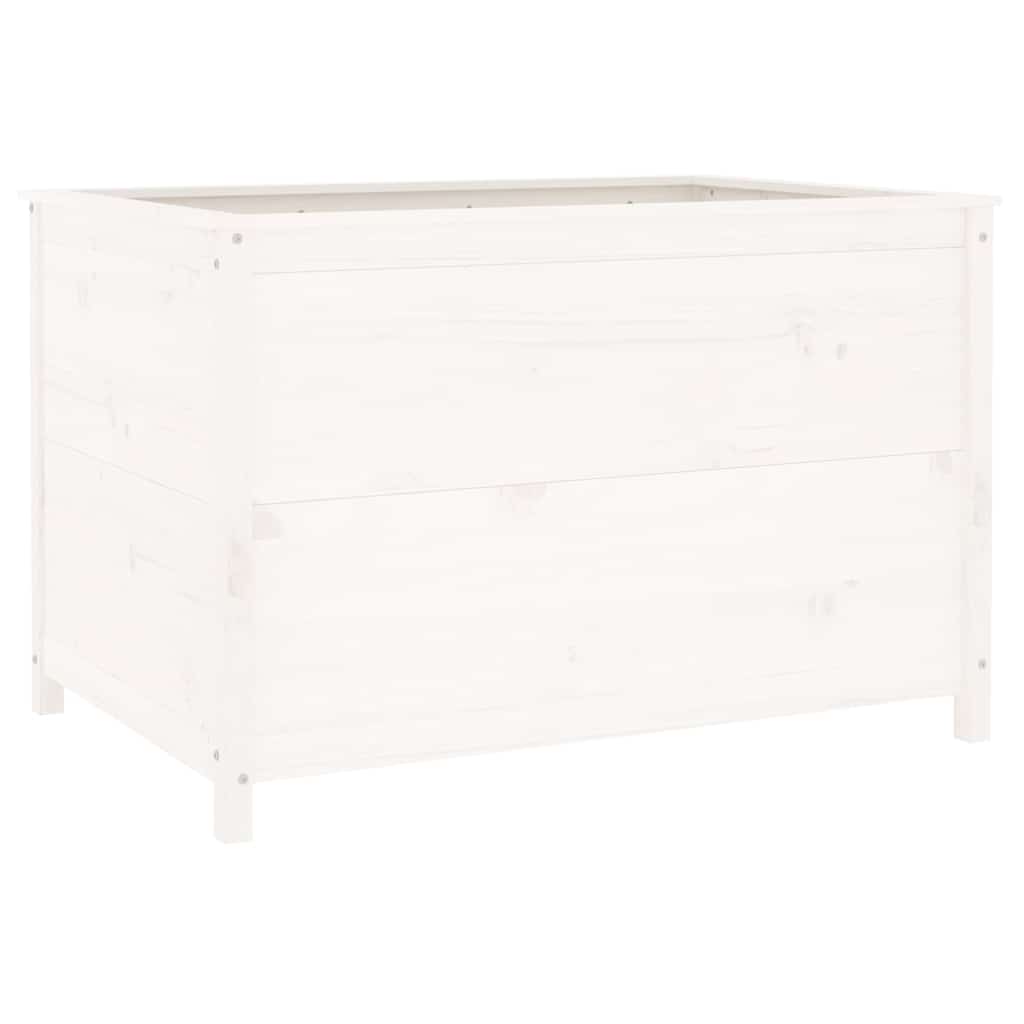 Garden Raised Bed White 119.5x82.5x78 cm Solid Wood Pine