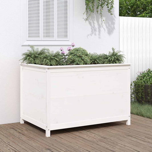 Garden Raised Bed White 119.5x82.5x78 cm Solid Wood Pine