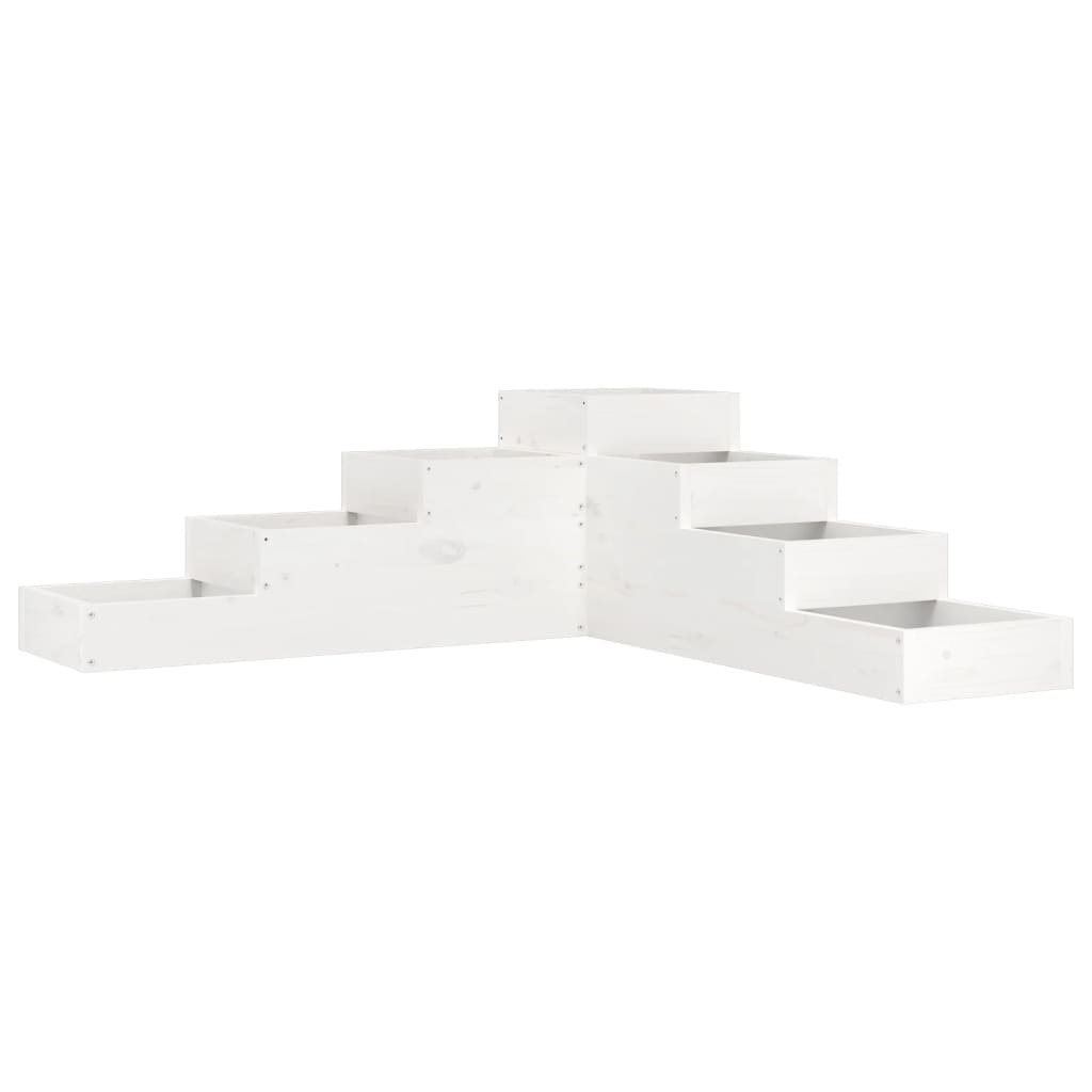 Garden Planter 4-Tier 106x104.5x36 cm White Solid Wood Pine