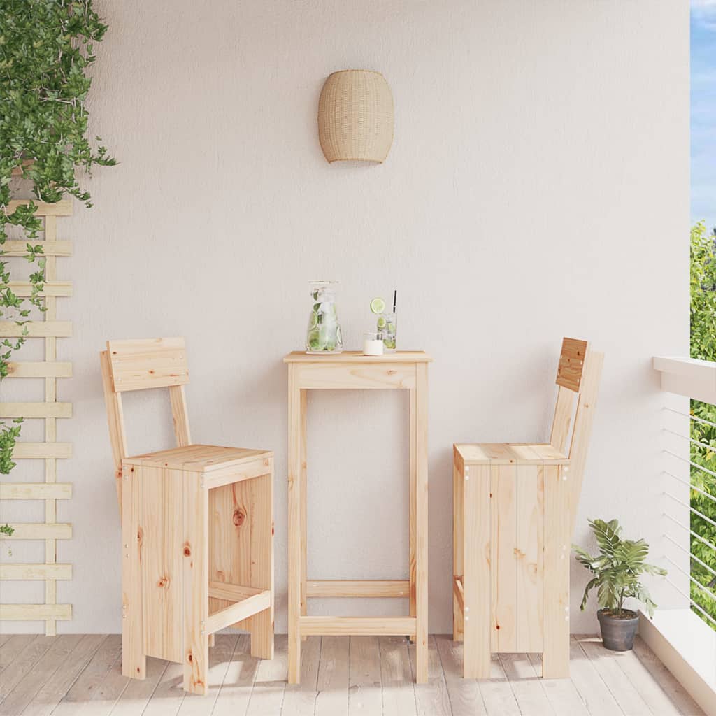 Bar Stools 2 pcs 40x48.5x115.5 cm Solid Wood Pine