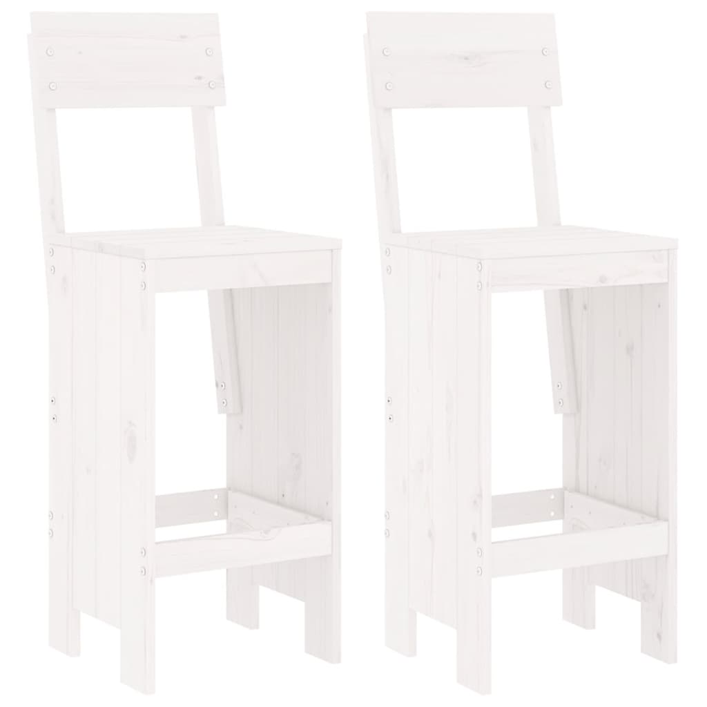 vidaXL Bar Stools 2 pcs White 40x48.5x115.5 cm Solid Wood Pine