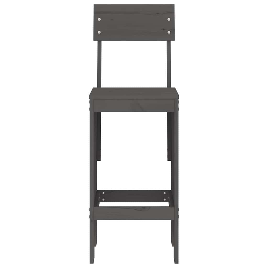 Bar Stools 2 pcs Grey 40x48.5x115.5 cm Solid Wood Pine
