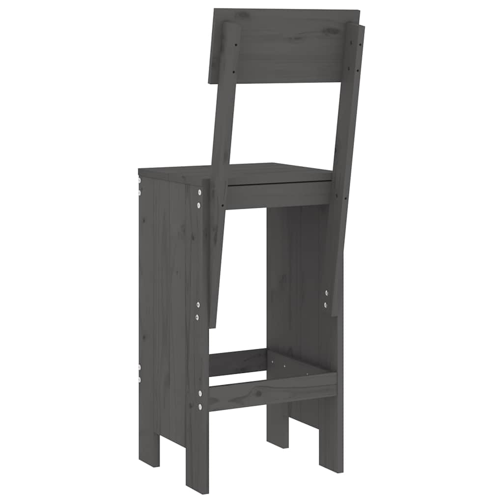Bar Stools 2 pcs Grey 40x48.5x115.5 cm Solid Wood Pine