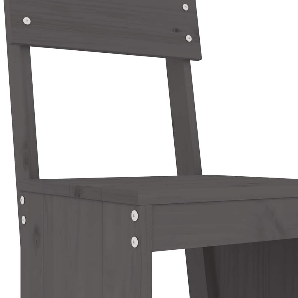 Bar Stools 2 pcs Grey 40x48.5x115.5 cm Solid Wood Pine