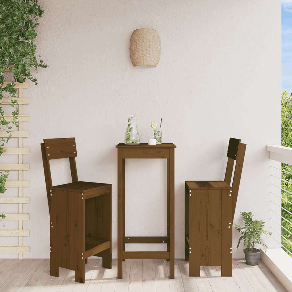 Bar Stools 2 pcs Honey Brown 40x48.5x115.5 cm Solid Wood Pine