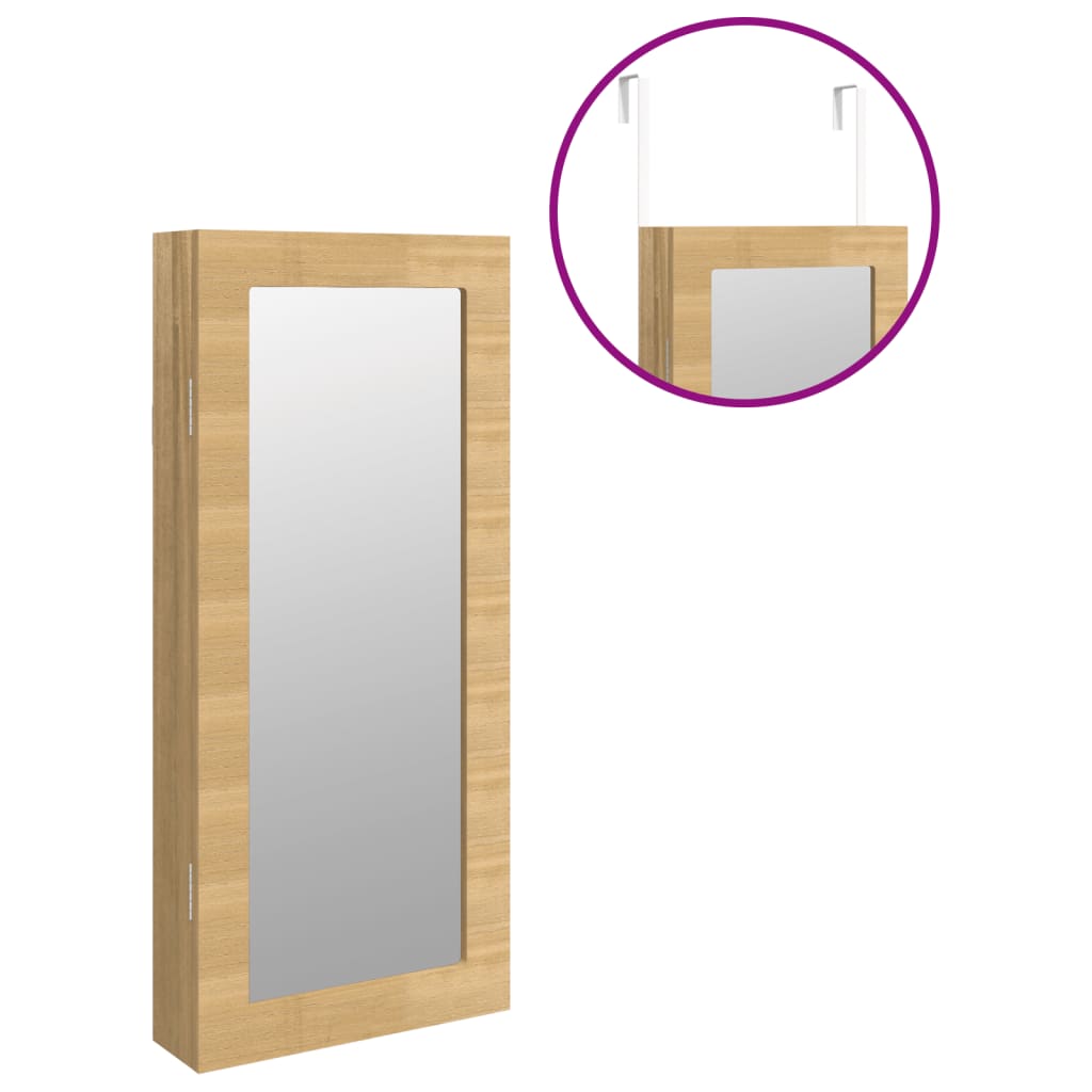 Mirror Jewellery Cabinet Wall Mounted 30x8.5x67 cm