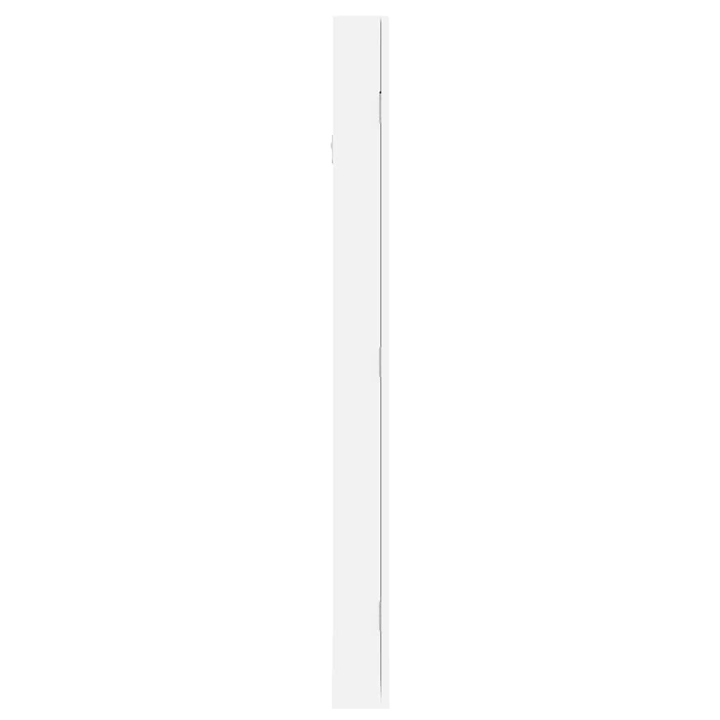 Mirror Jewellery Cabinet Wall Mounted White 30x8.5x106 cm