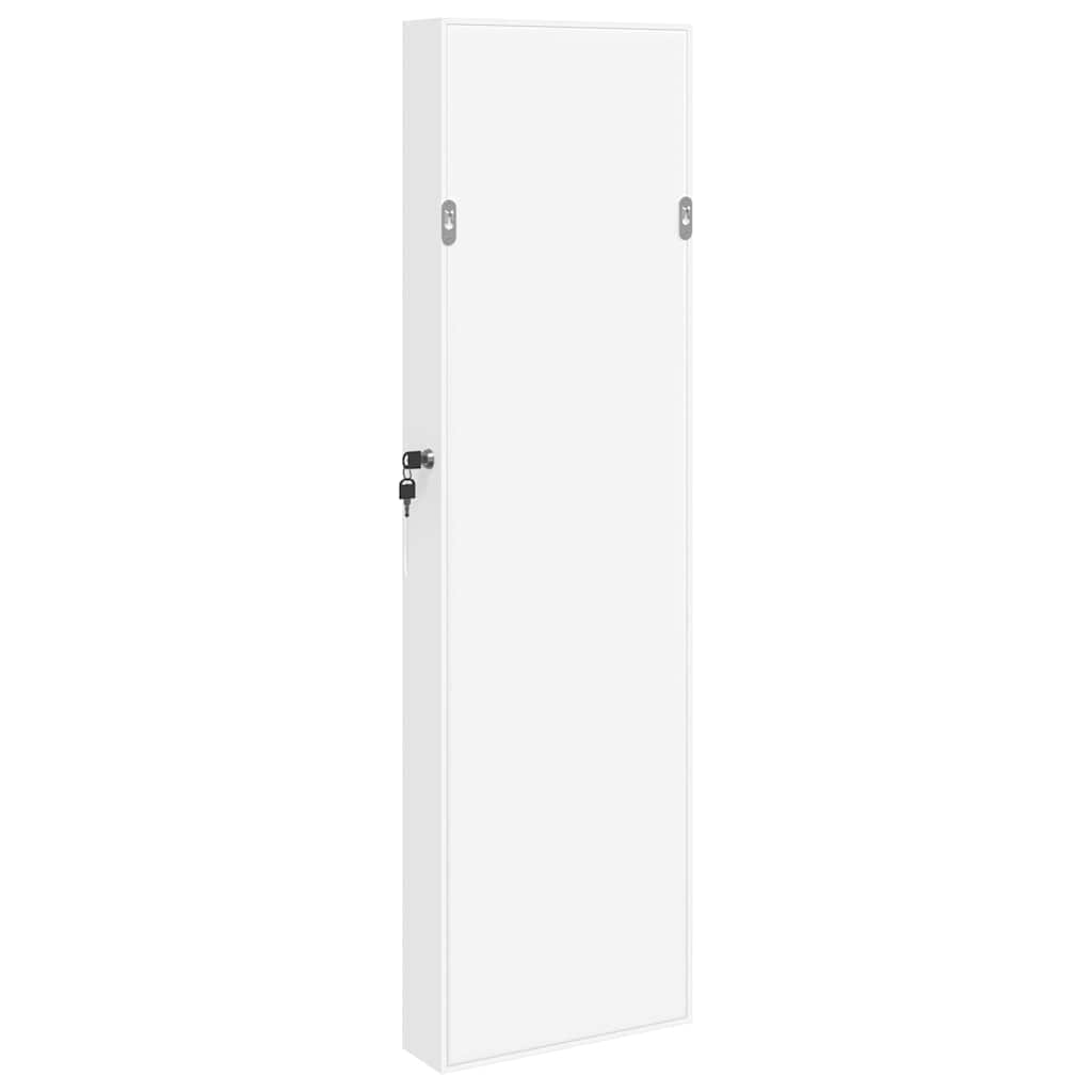Mirror Jewellery Cabinet Wall Mounted White 30x8.5x106 cm