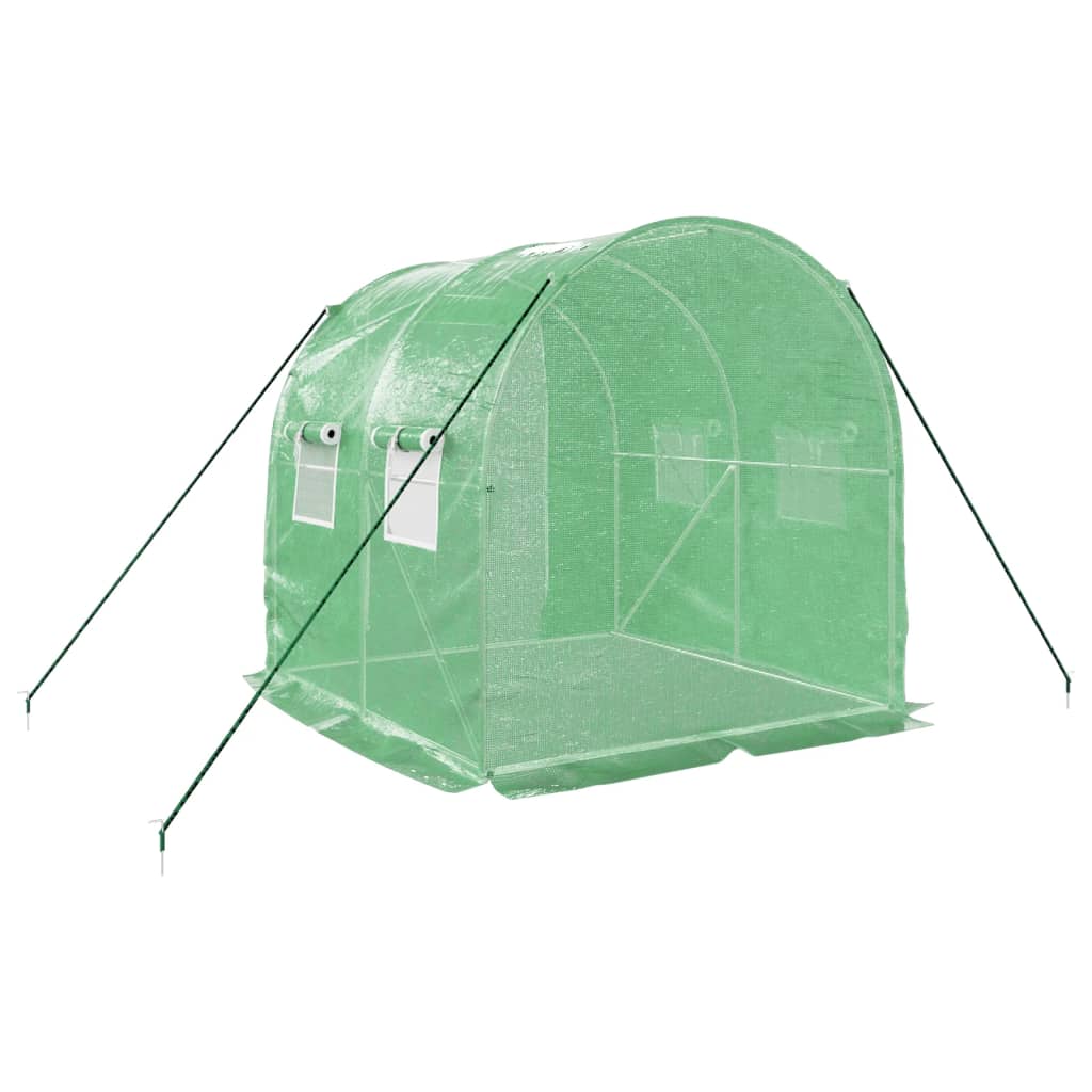 vidaXL Greenhouse with Steel Frame Green 4 m² 2x2x2 m