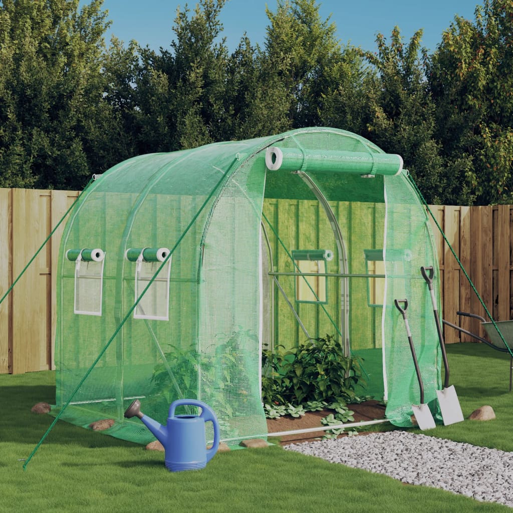 vidaXL Greenhouse with Steel Frame Green 4 m² 2x2x2 m