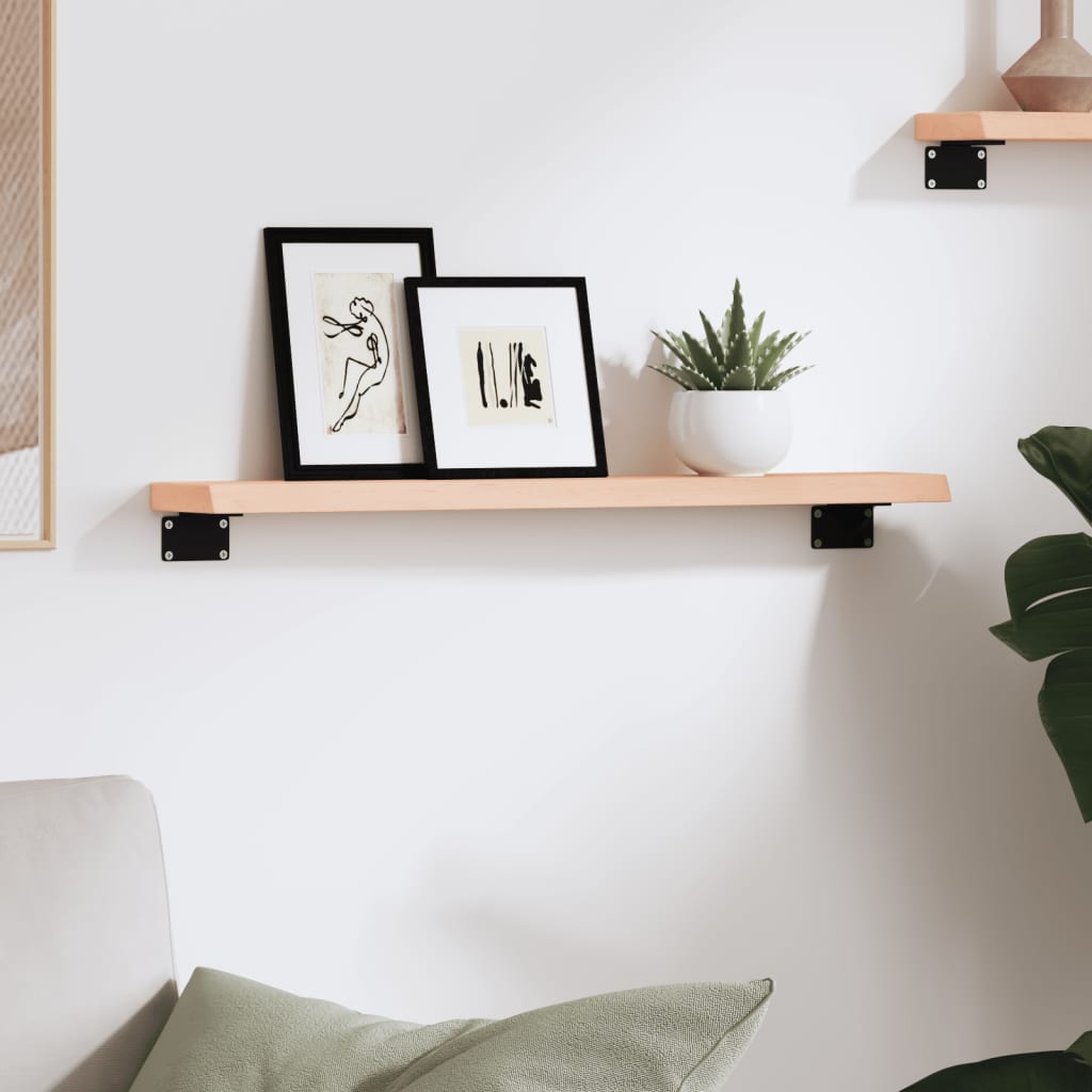 Wall Shelf 60x10x2 cm Untreated Solid Wood Oak