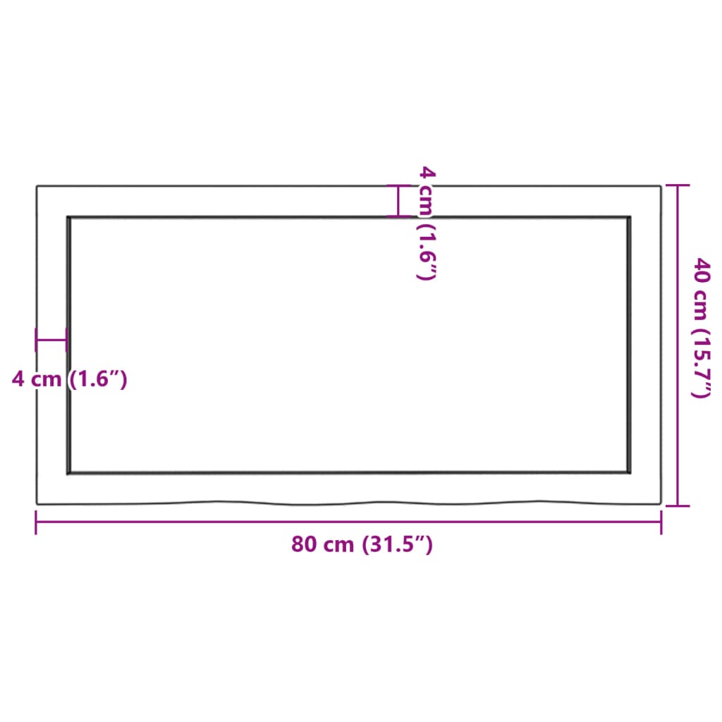 vidaXL Wall Shelf 80x40x(2-4) cm Untreated Solid Wood Oak