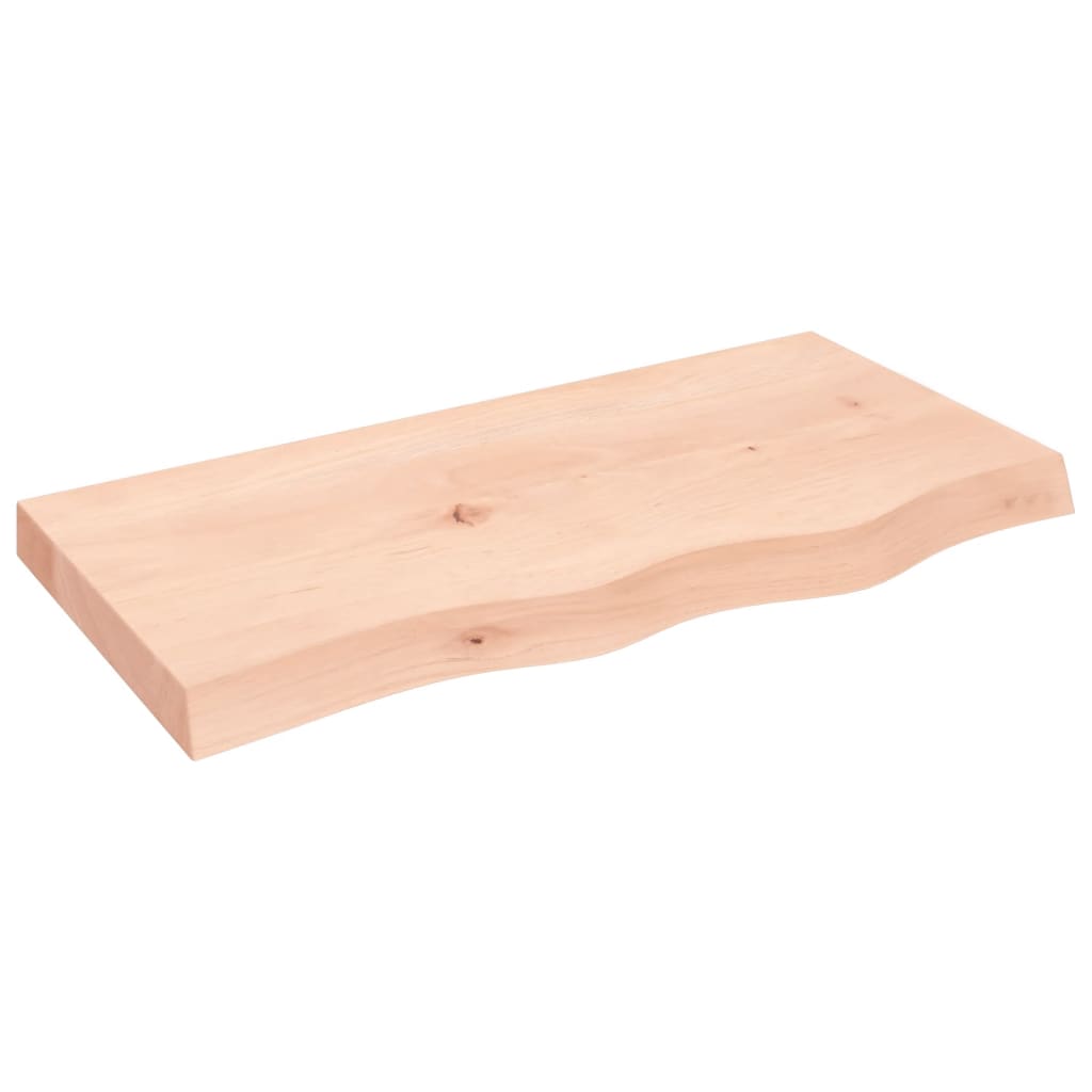 vidaXL Wall Shelf 80x40x(2-6) cm Untreated Solid Wood Oak