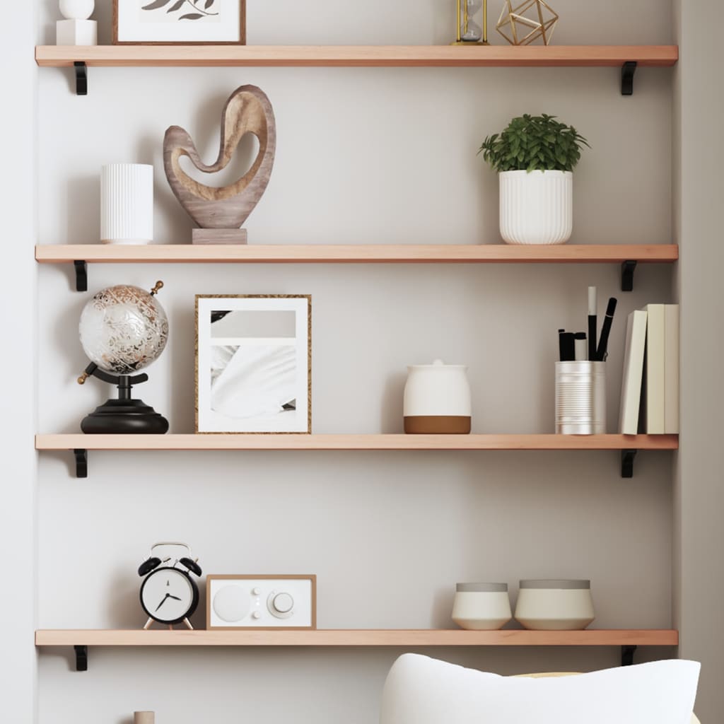 Wall Shelf 100x10x2 cm Untreated Solid Wood Oak