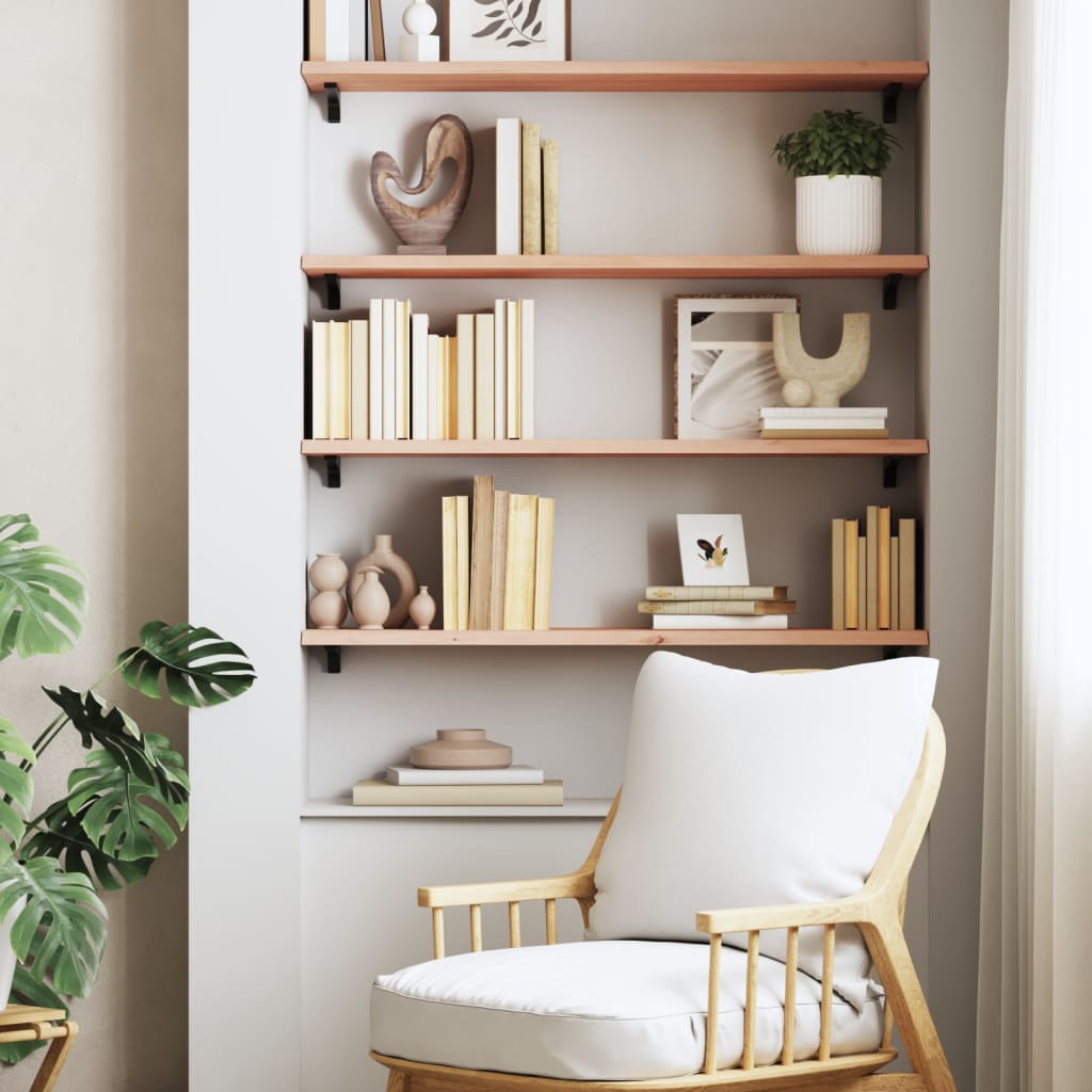 Wall Shelf 100x30x2 cm Untreated Solid Wood Oak