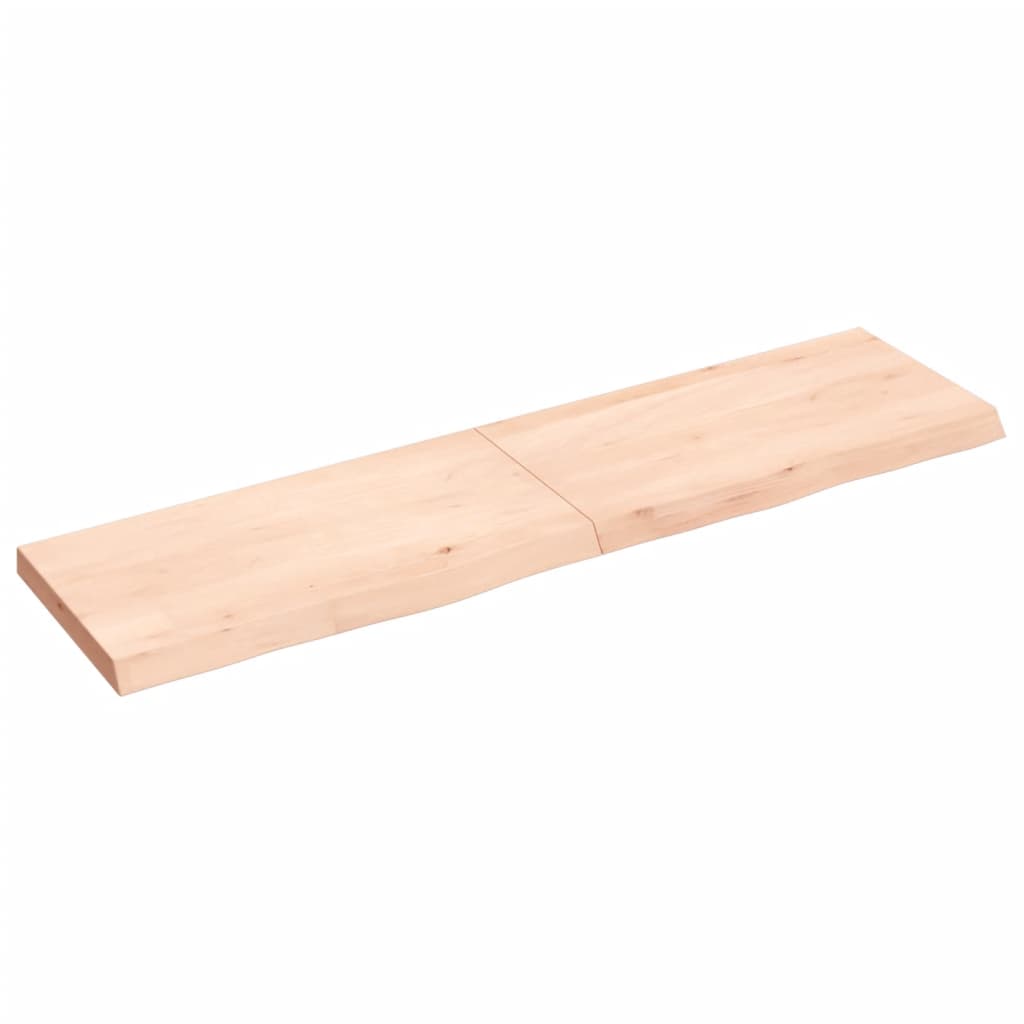 vidaXL Wall Shelf 120x30x(2-4) cm Untreated Solid Wood Oak