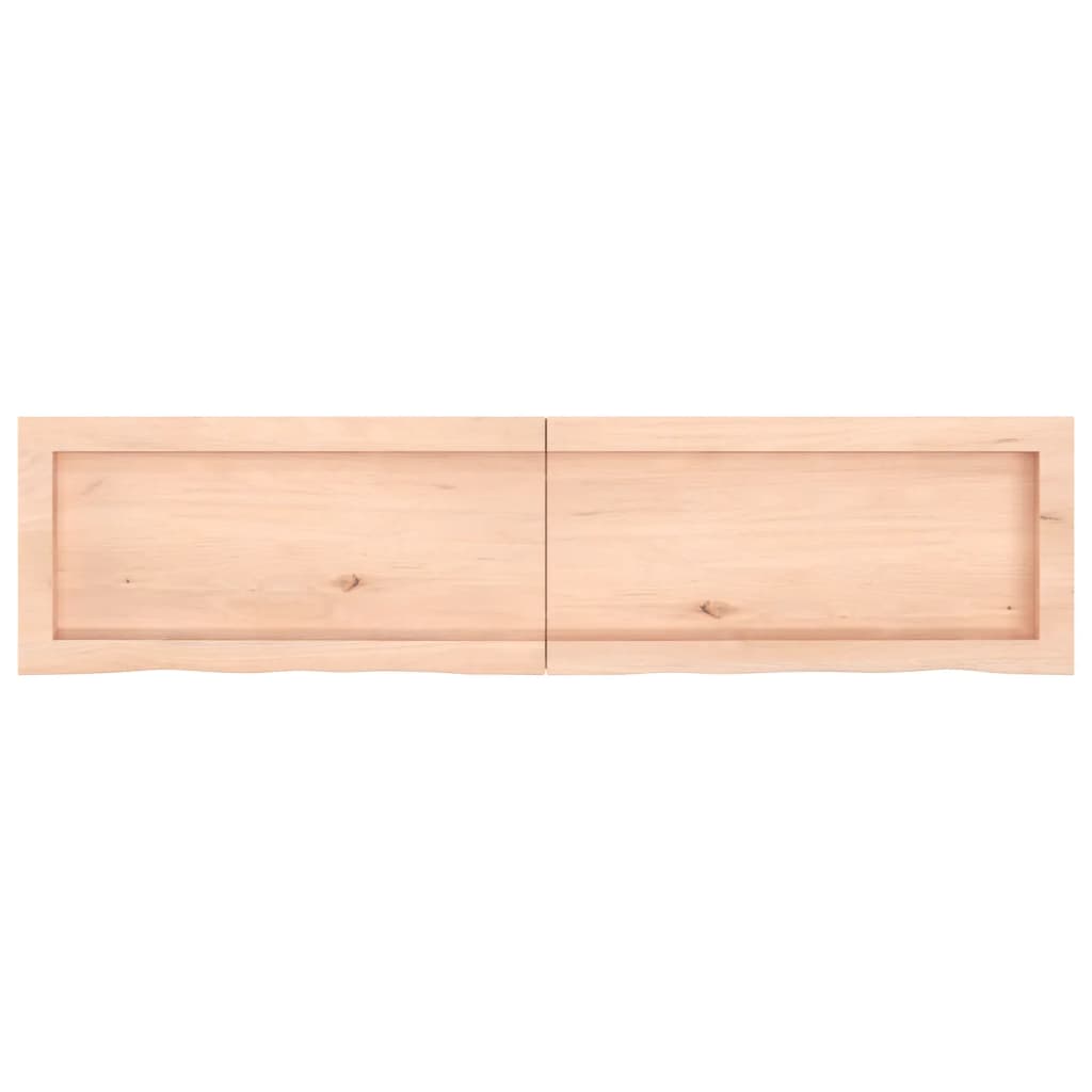 vidaXL Wall Shelf 120x30x(2-4) cm Untreated Solid Wood Oak