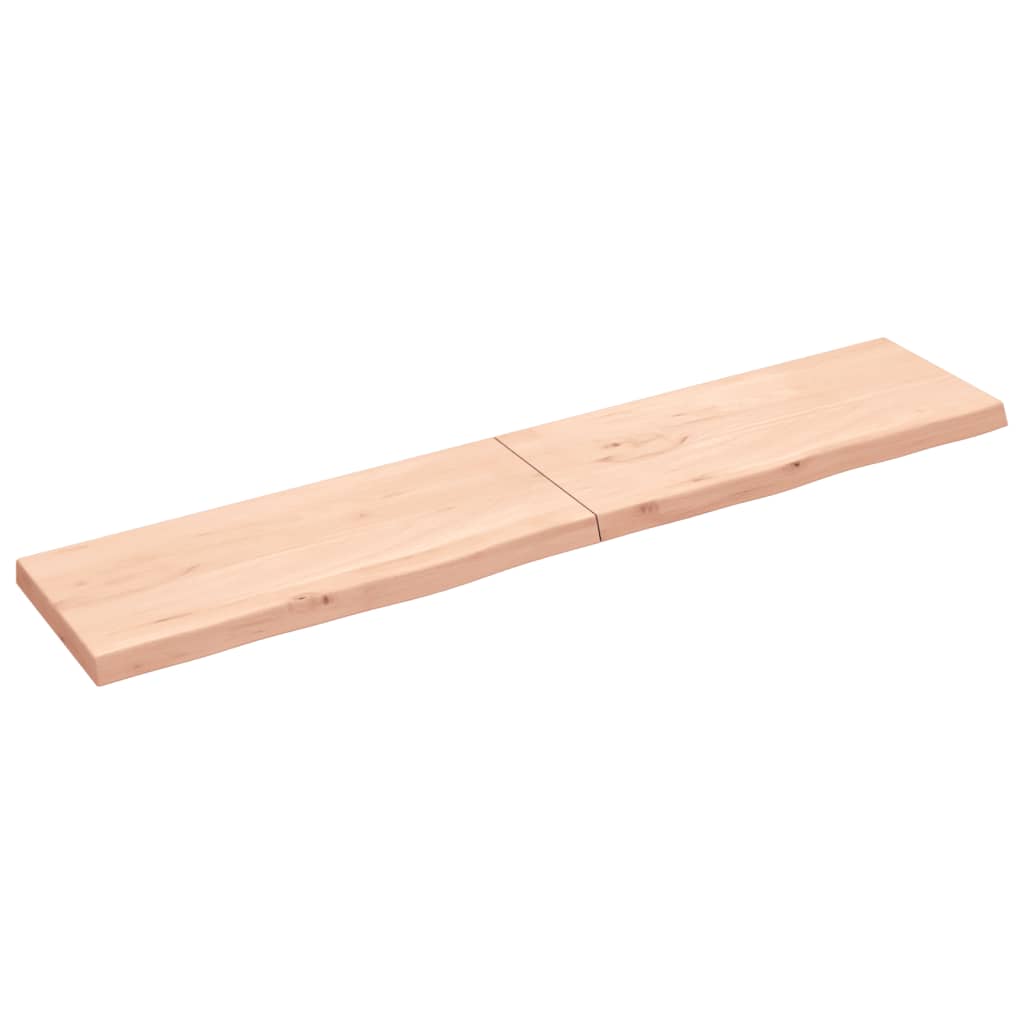 vidaXL Wall Shelf 200x40x(2-6) cm Untreated Solid Wood Oak