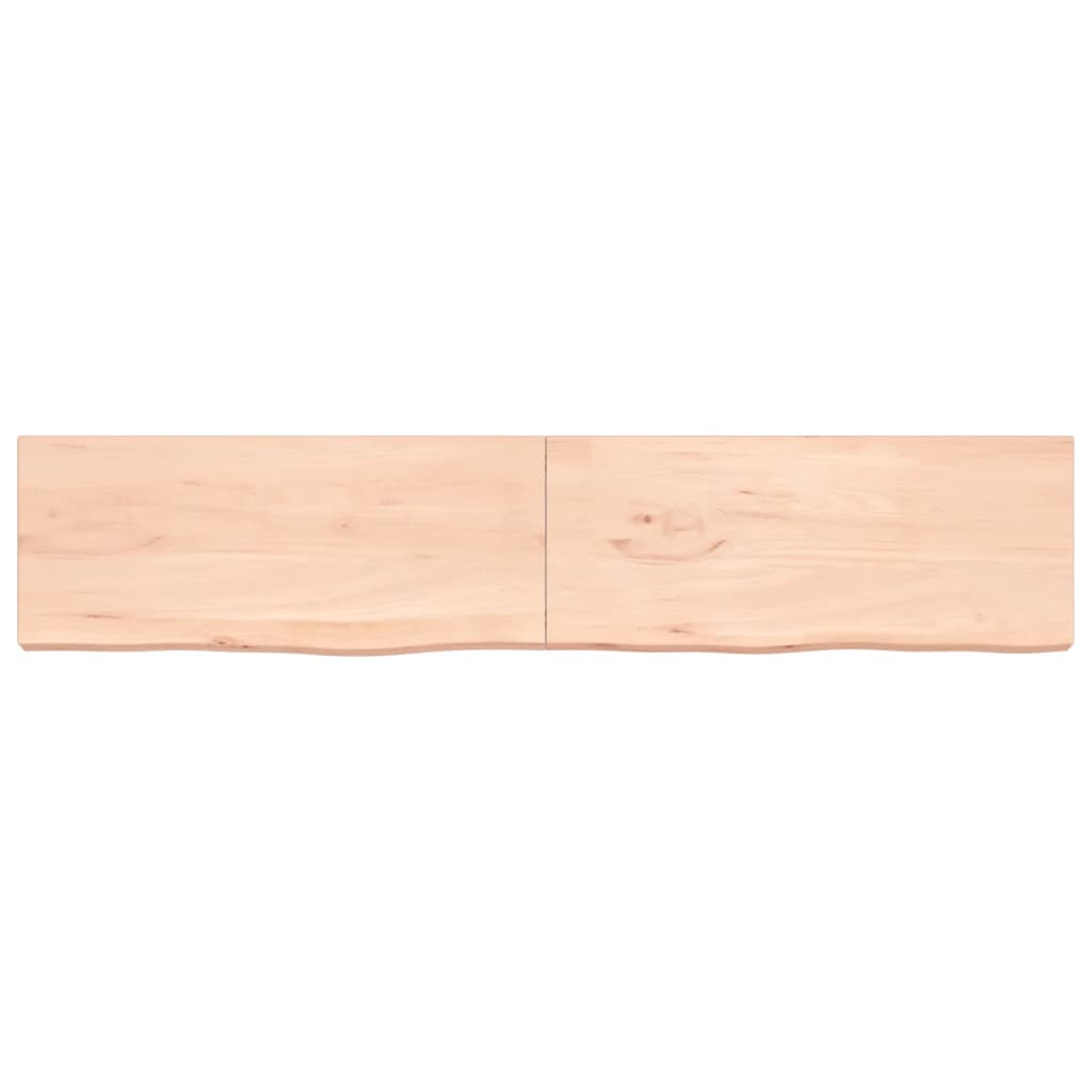 vidaXL Wall Shelf 200x40x(2-6) cm Untreated Solid Wood Oak