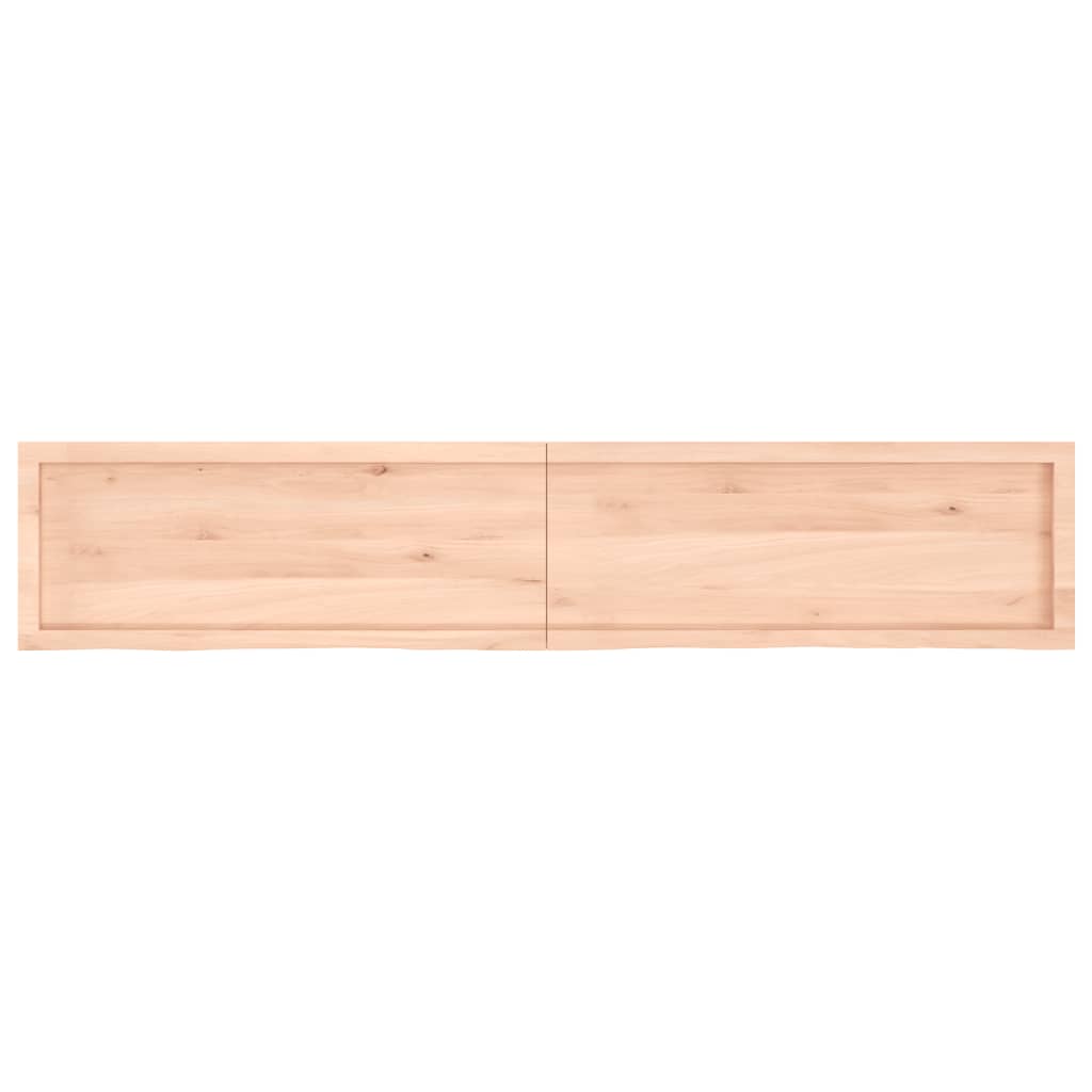 vidaXL Wall Shelf 200x40x(2-6) cm Untreated Solid Wood Oak