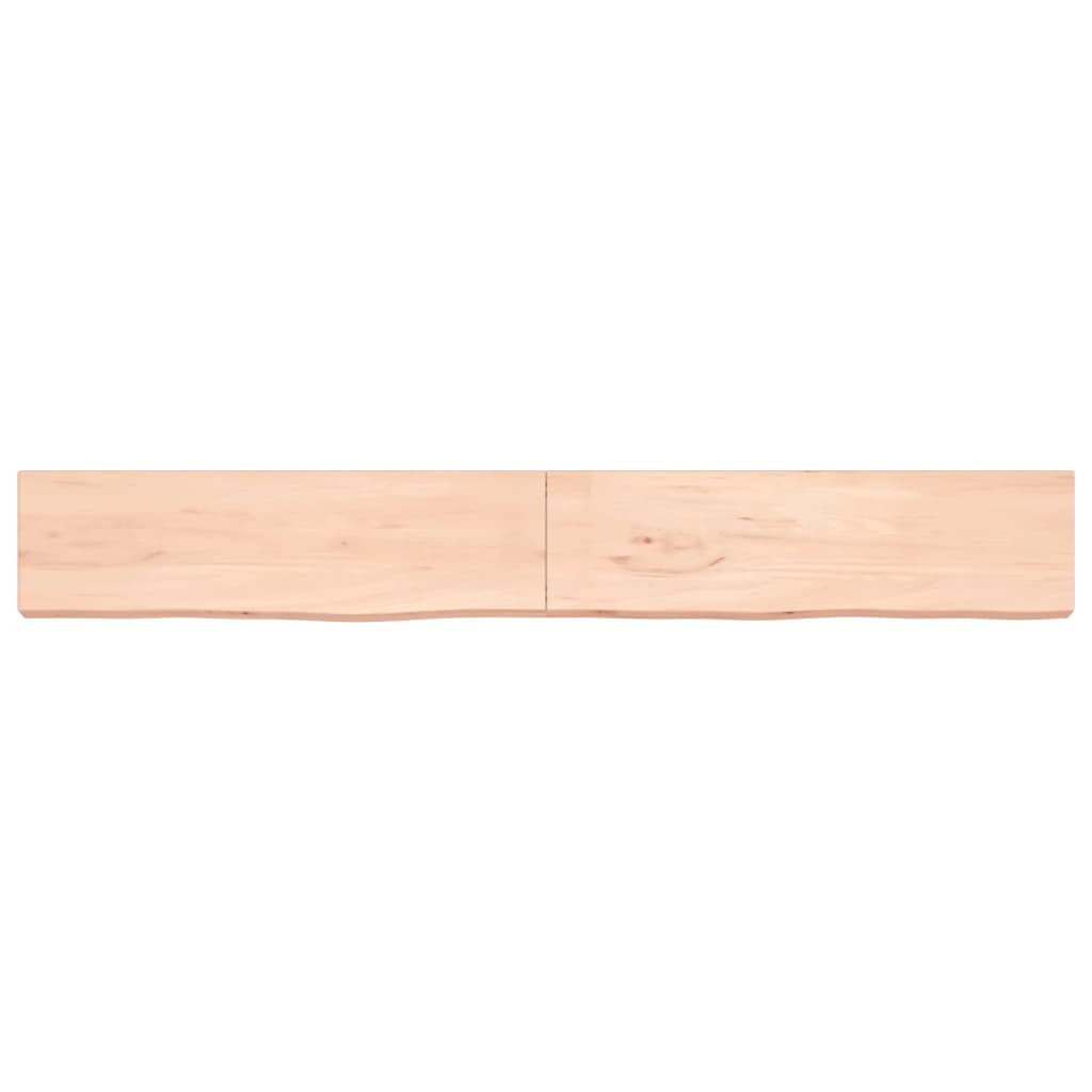 vidaXL Wall Shelf 220x30x(2-6) cm Untreated Solid Wood Oak