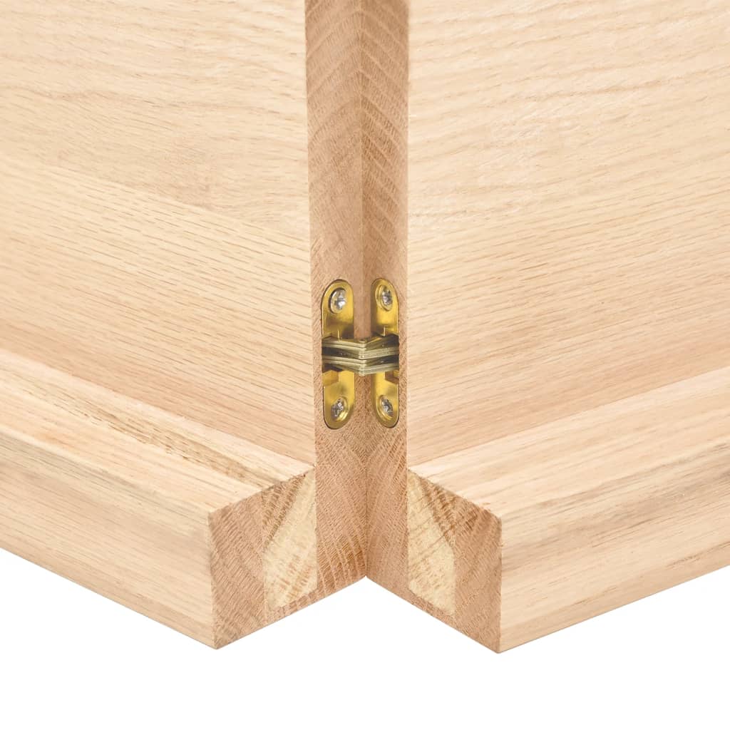 vidaXL Wall Shelf 220x30x(2-6) cm Untreated Solid Wood Oak