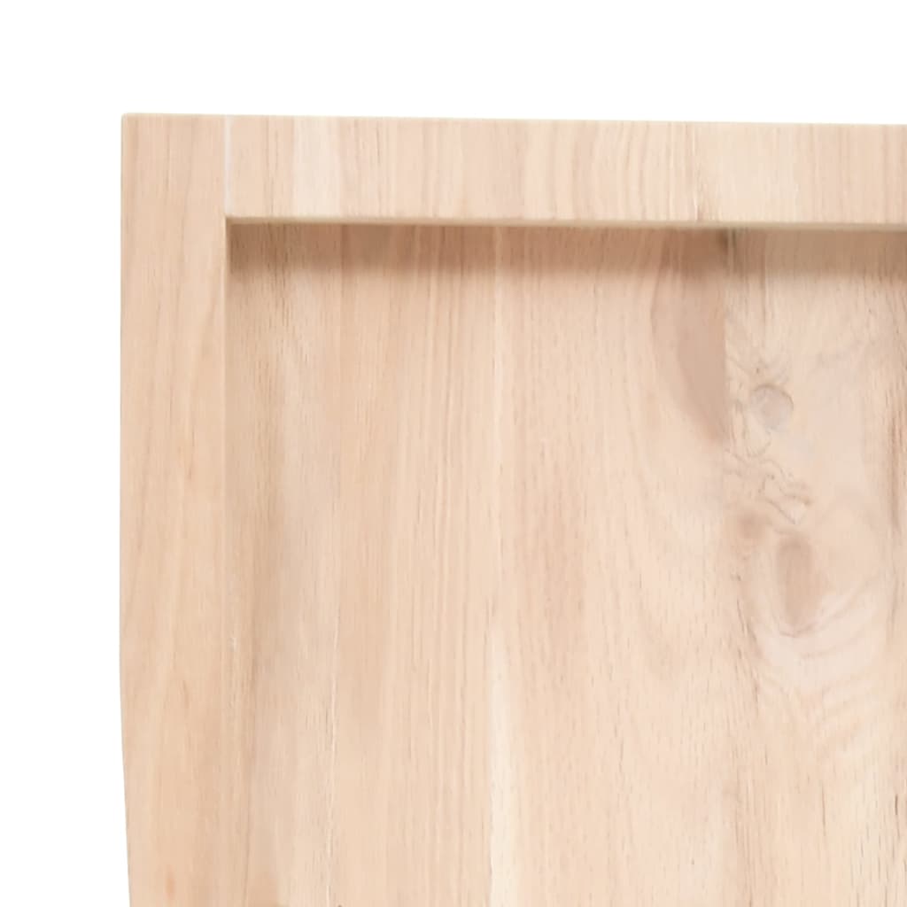 vidaXL Wall Shelf 220x40x(2-4) cm Untreated Solid Wood Oak