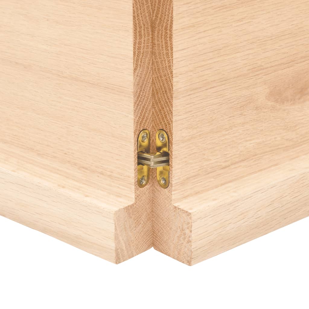vidaXL Wall Shelf 220x40x(2-4) cm Untreated Solid Wood Oak