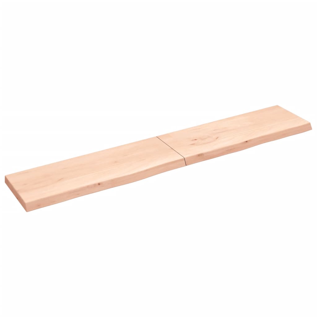 vidaXL Wall Shelf 220x40x(2-6) cm Untreated Solid Wood Oak