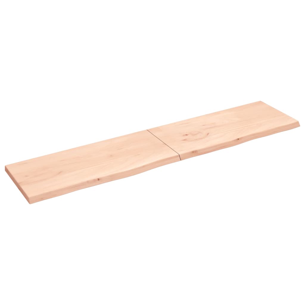 vidaXL Wall Shelf 220x50x(2-4) cm Untreated Solid Wood Oak