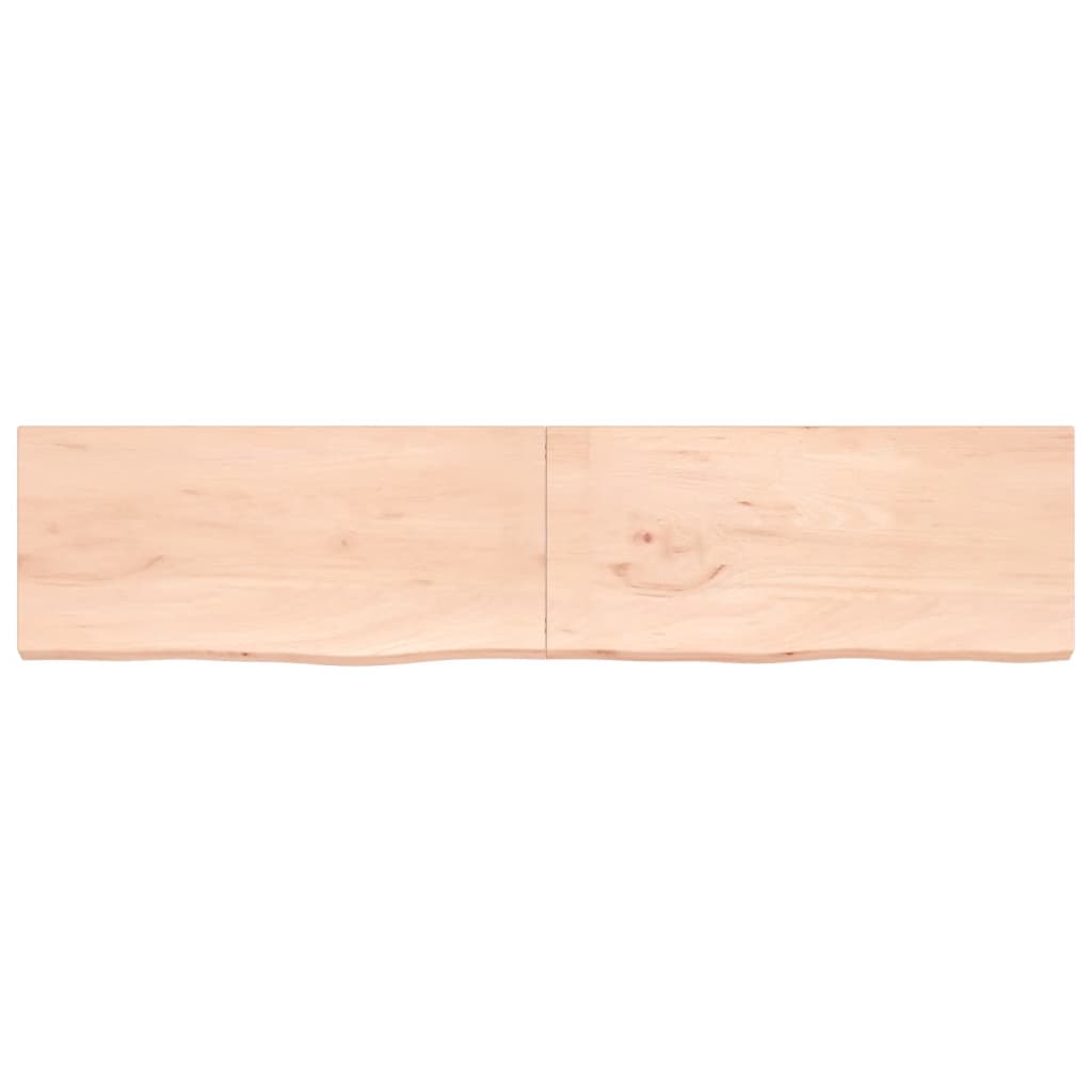 vidaXL Wall Shelf 220x50x(2-4) cm Untreated Solid Wood Oak