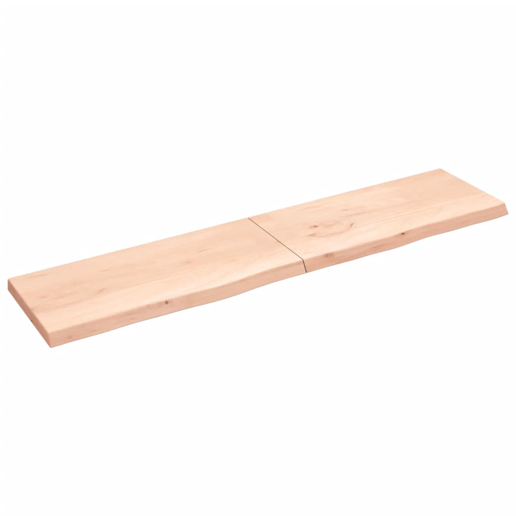 vidaXL Wall Shelf 220x50x(2-6) cm Untreated Solid Wood Oak