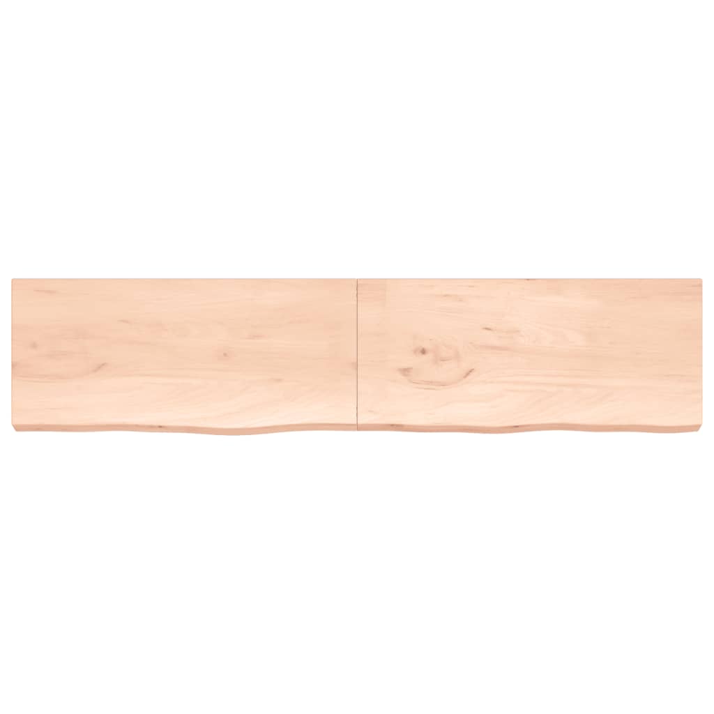 vidaXL Wall Shelf 220x50x(2-6) cm Untreated Solid Wood Oak