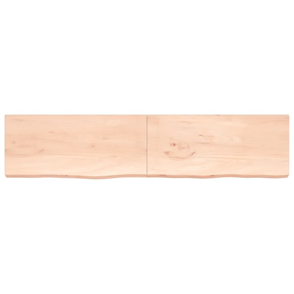 vidaXL Wall Shelf 220x50x(2-6) cm Untreated Solid Wood Oak