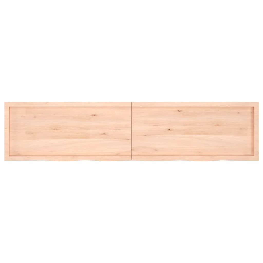 vidaXL Wall Shelf 220x50x(2-6) cm Untreated Solid Wood Oak