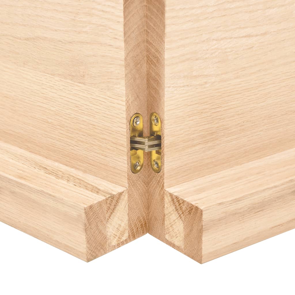 vidaXL Wall Shelf 220x50x(2-6) cm Untreated Solid Wood Oak