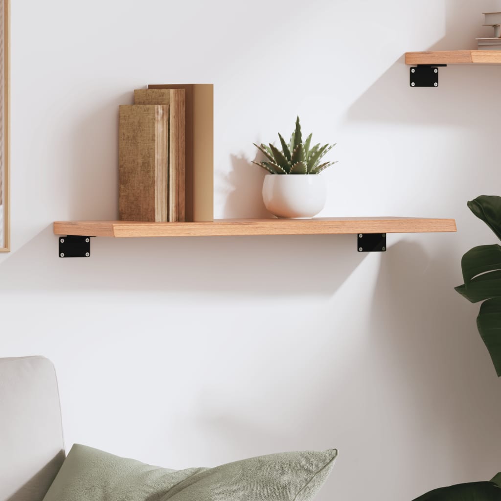 Wall Shelf Light Brown 60x20x2 cm Treated Solid Wood Oak