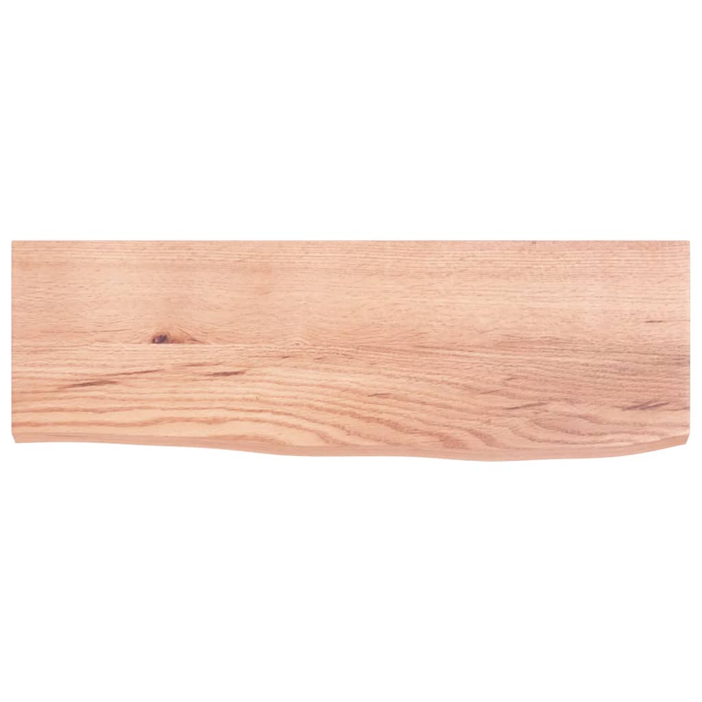Wall Shelf Light Brown 60x20x2 cm Treated Solid Wood Oak