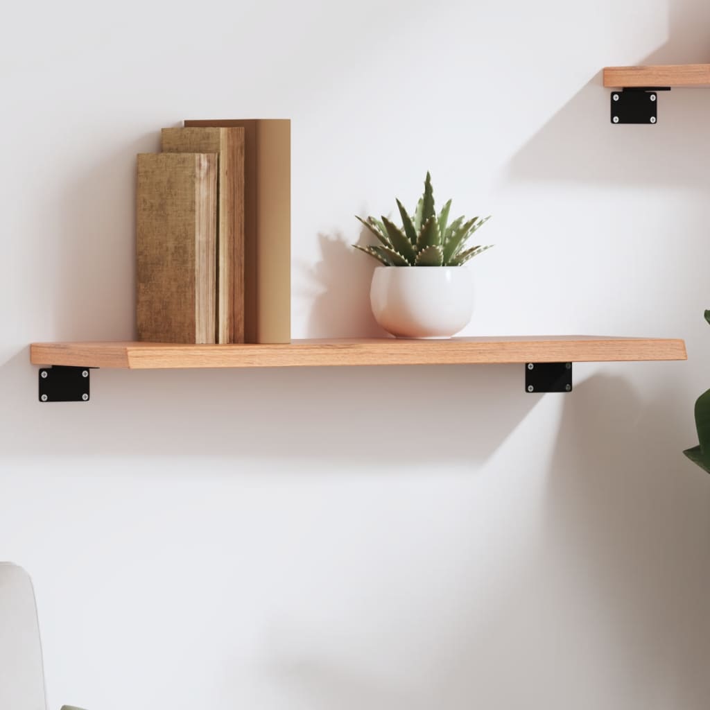 Wall Shelf Light Brown 60x20x2 cm Treated Solid Wood Oak