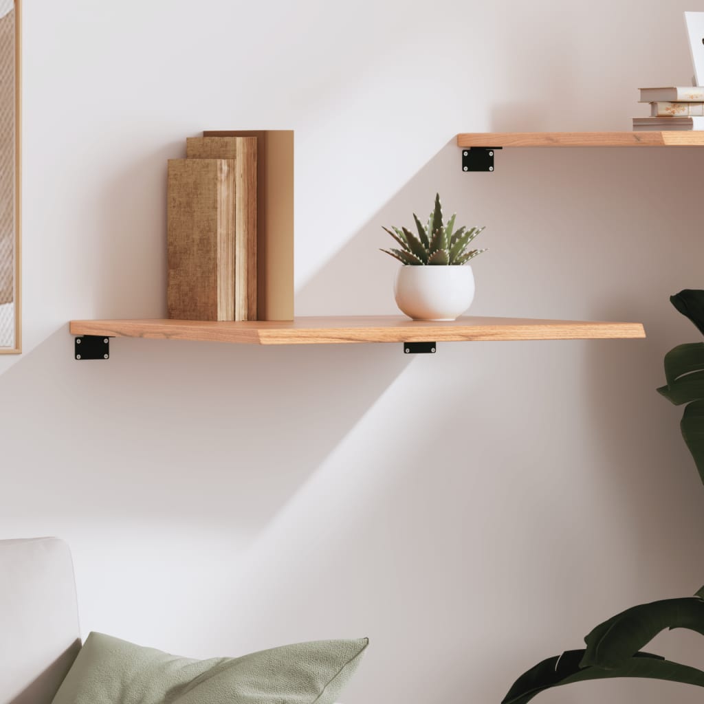 Wall Shelf Light Brown 60x50x2 cm Treated Solid Wood Oak