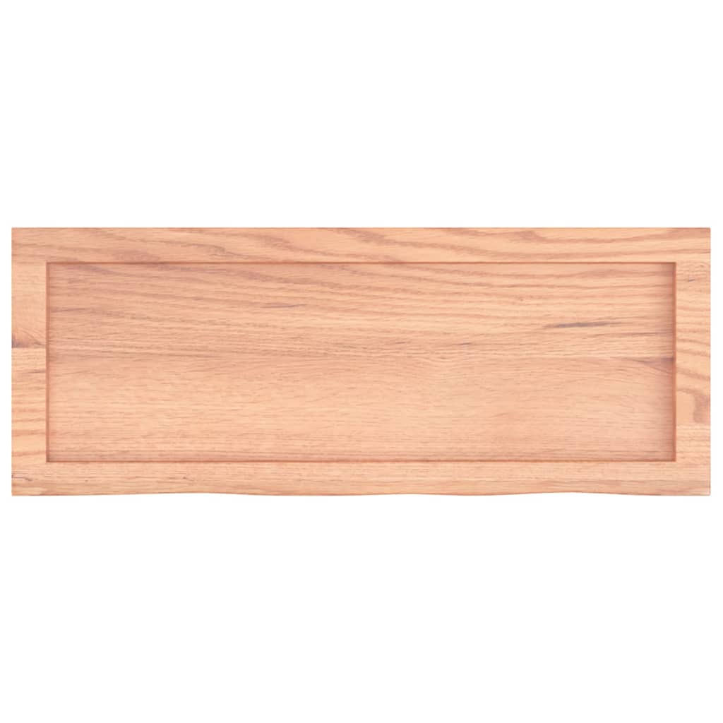 vidaXL Wall Shelf Light Brown 80x30x(2-4) cm Treated Solid Wood Oak